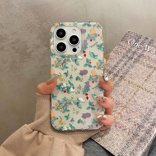 Floral Rabbit Phone Case / Strap / Set