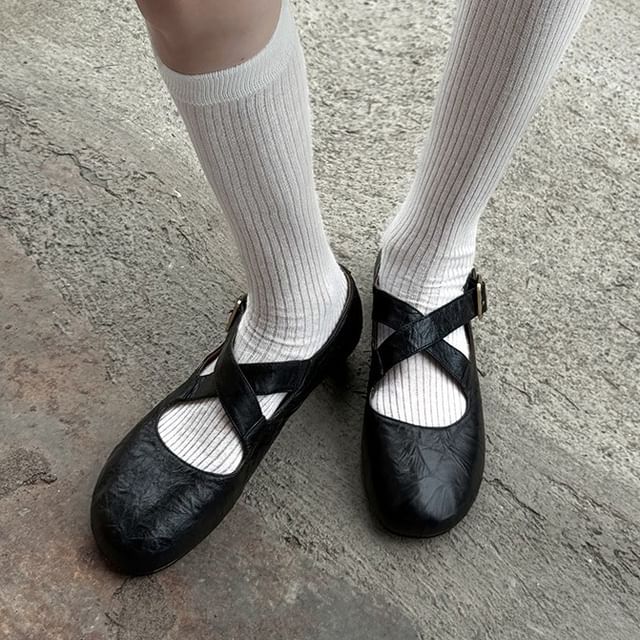 Cross Strap Mary Jane Shoes