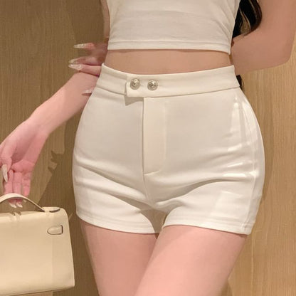 High Waist Plain Hot Pants