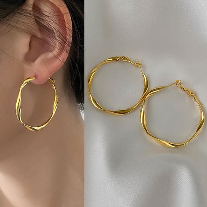 Twisted Alloy Hoop Earring (Various Designs)