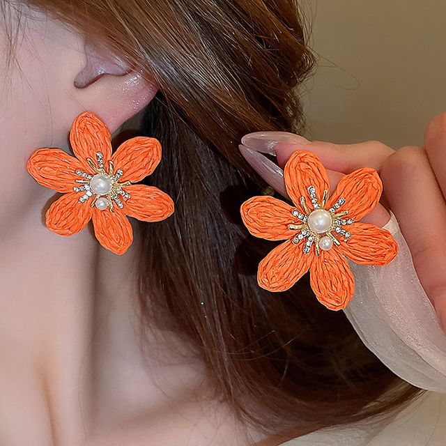 Droplet / Hamsa Hand Tassel Alloy Chandelier Earring