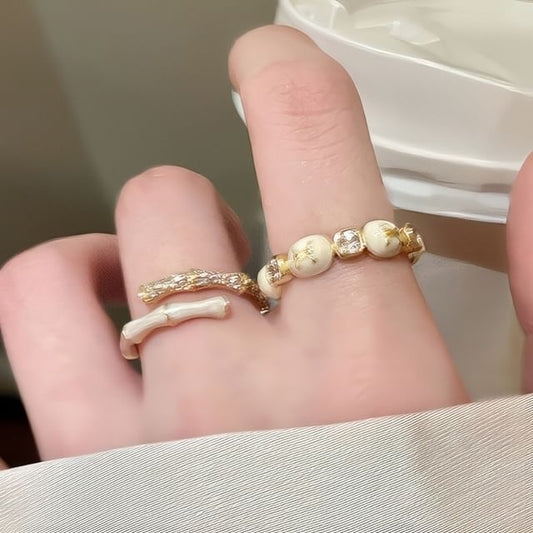 Embellished Glaze Alloy Open Ring (Various Designs)