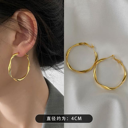 Twisted Alloy Hoop Earring (Various Designs)