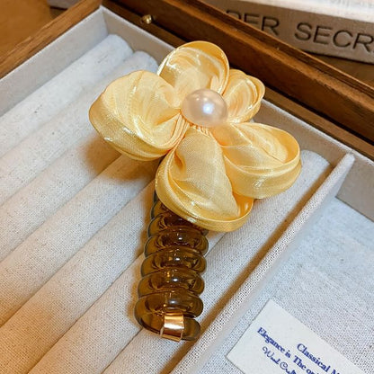 Floral / Ribbon / Bead Coil Hair Tie (Various Designs)