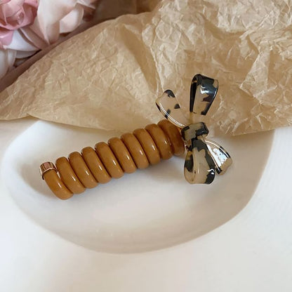 Floral / Ribbon / Bead Coil Hair Tie (Various Designs)