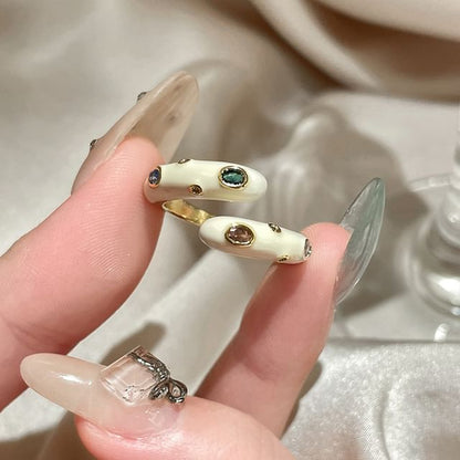 Embellished Glaze Alloy Open Ring (Various Designs)