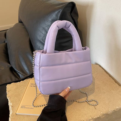 Plain Top Handle Bucket Bag