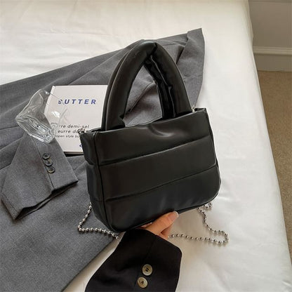 Plain Top Handle Bucket Bag