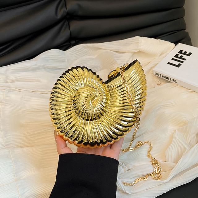 Chain Strap Shell Evening Bag