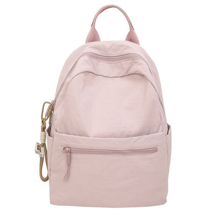 Set: Plain Nylon Laptop Backpack + Bag Charm