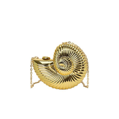 Chain Strap Shell Evening Bag