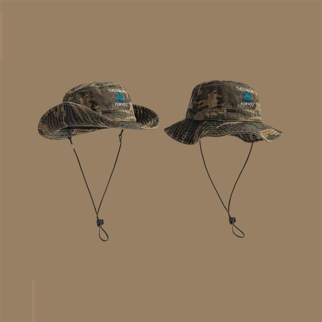 Hat Drawstring Sun Camo Print