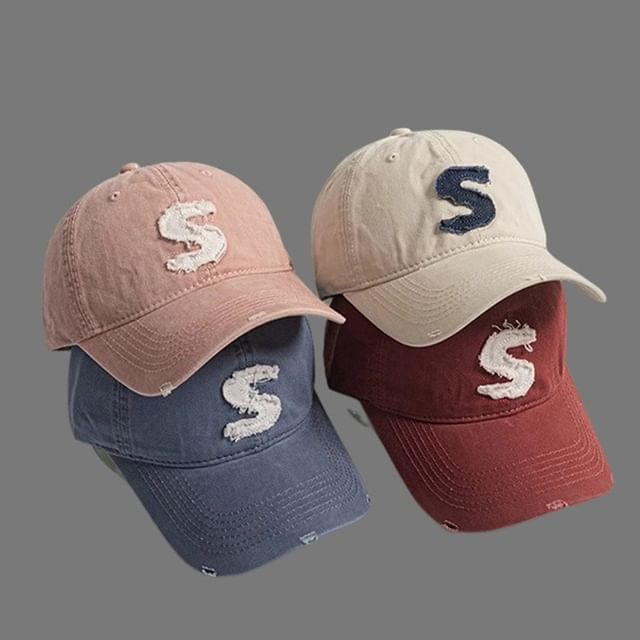 Applique Distressed Cap Letter