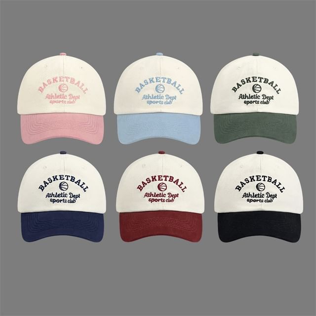 Cap Embroidered Letter Two-Tone