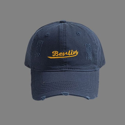 Letter Distressed Embroidered Cap