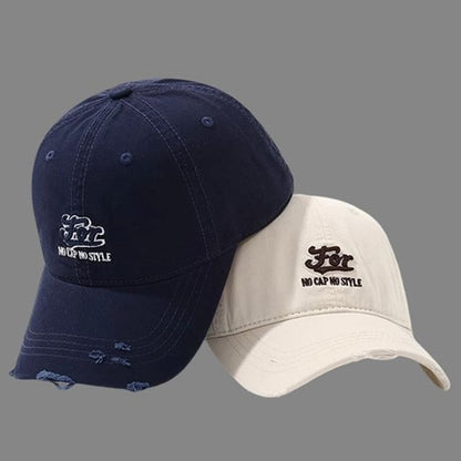 Letter Distressed Cap Embroidered