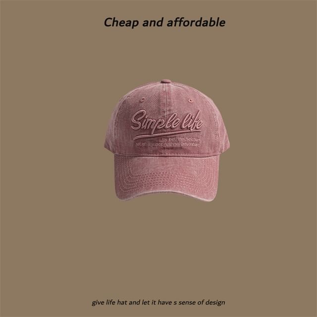 Embroidered Washed Letter Cap