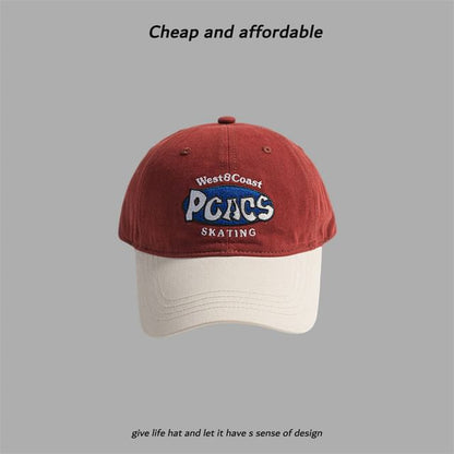 Letter Embroidered Cap Two-Tone