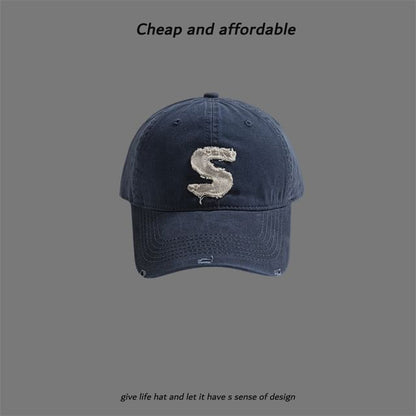 Applique Distressed Cap Letter