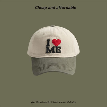 Two-Tone Embroidered Cap Heart