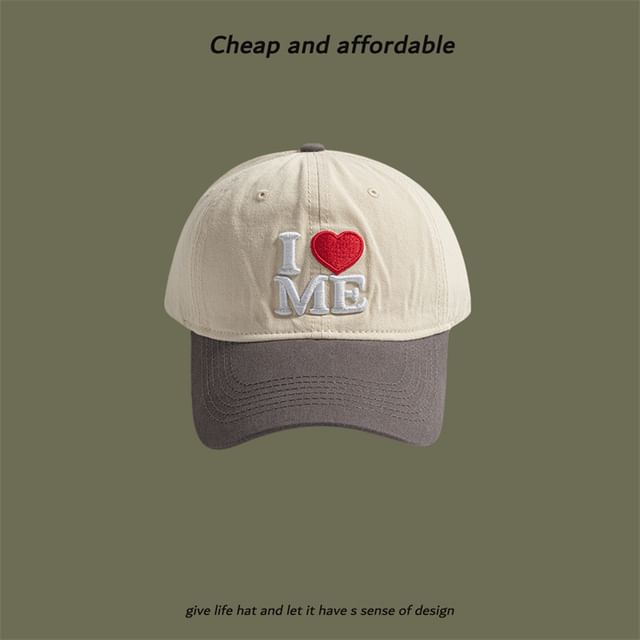 Two-Tone Embroidered Cap Heart