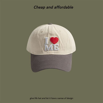 Two-Tone Embroidered Cap Heart