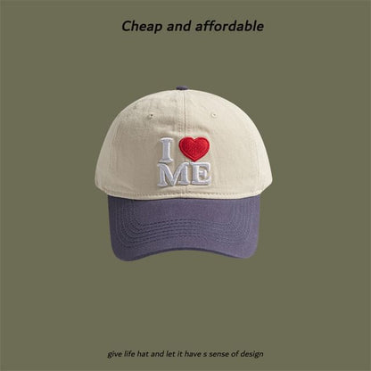 Two-Tone Embroidered Cap Heart