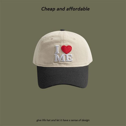 Two-Tone Embroidered Cap Heart