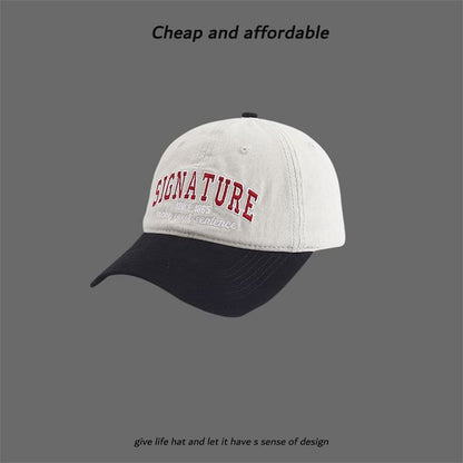 Embroidered Two-Tone Letter Cap