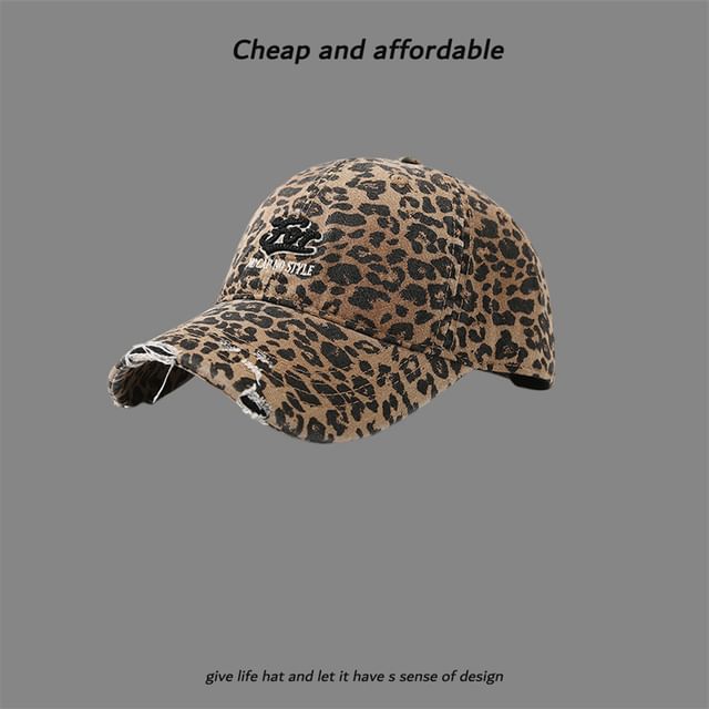 Letter Distressed Cap Embroidered