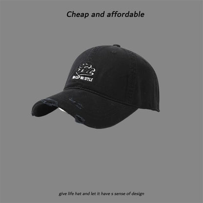 Letter Distressed Cap Embroidered