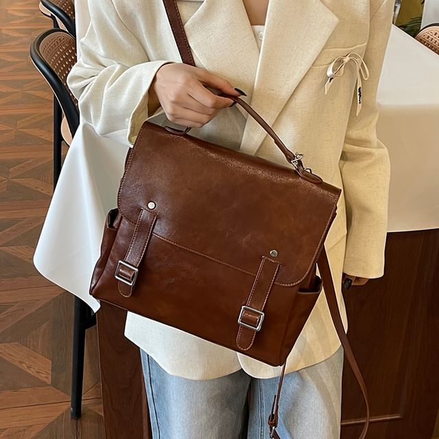 Satchel Backpack Faux Leather