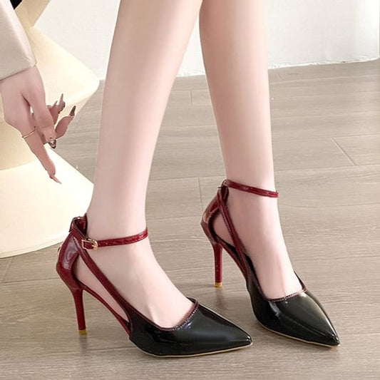 Stiletto Heel Gradient Ankle Strap D'Orsay Pumps