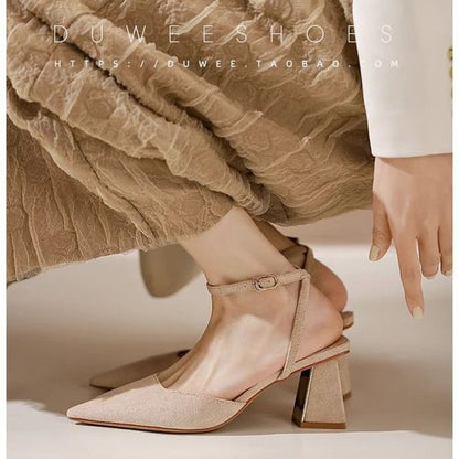 Pointed Toe Stiletto Heel Slingback Sandals