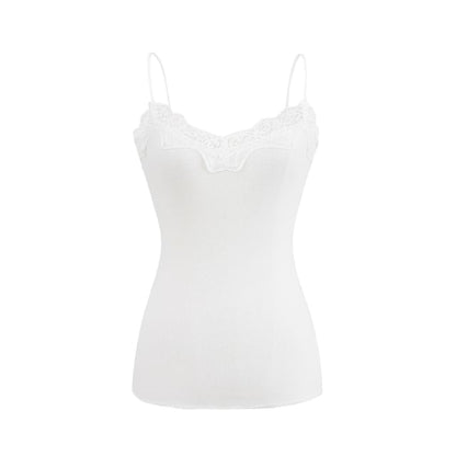 Ribbed Lace Trim Camisole