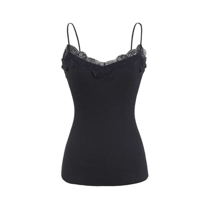 Ribbed Lace Trim Camisole