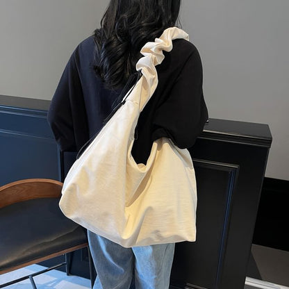 Plain Ruched Tote Bag