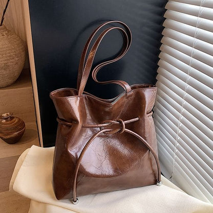Knot Faux Leather Tote Bag