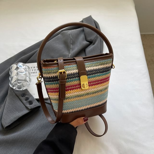 Striped Bucket Bag