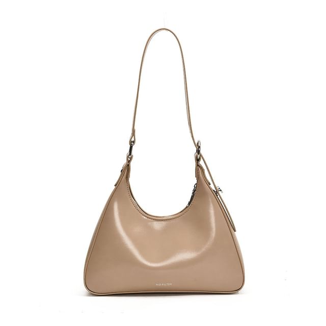 Lettering Faux Leather Tote Bag