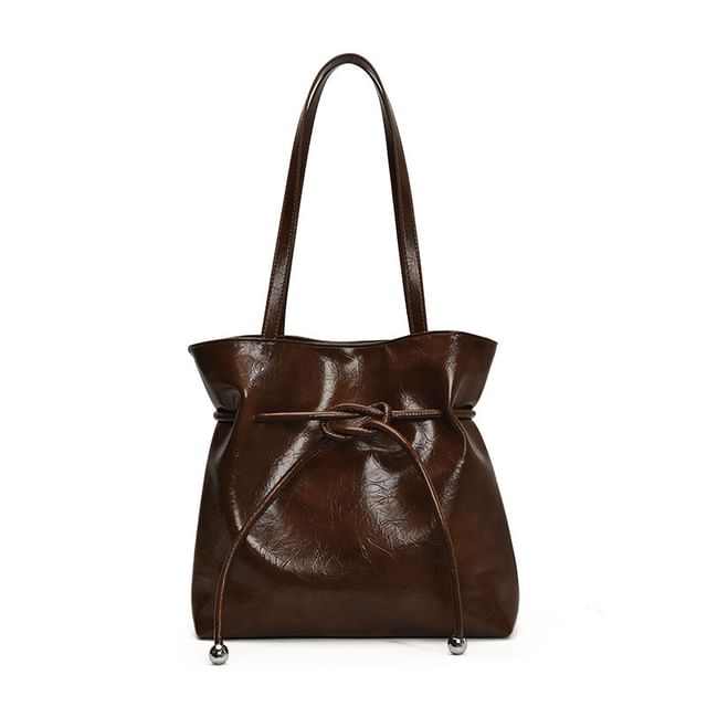 Knot Faux Leather Tote Bag