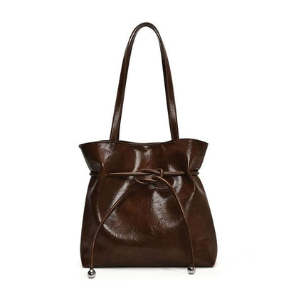 Knot Faux Leather Tote Bag