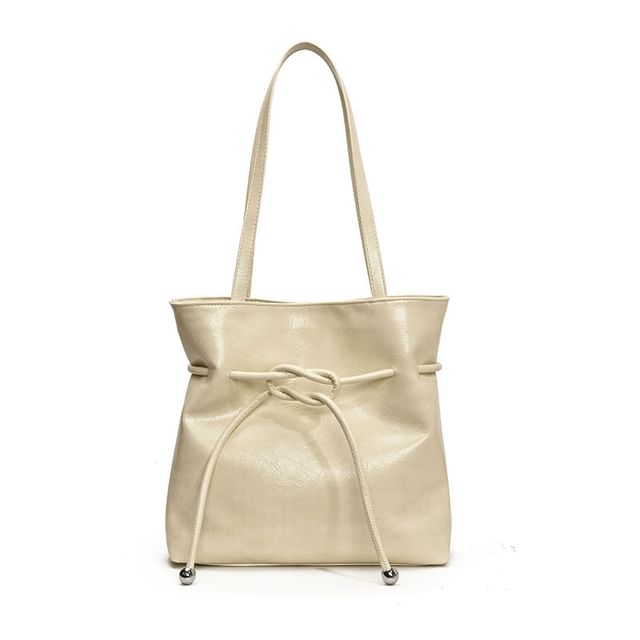 Knot Faux Leather Tote Bag