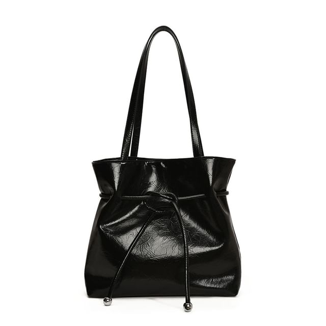 Knot Faux Leather Tote Bag