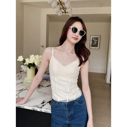 Padded Lace V-Neck Cami Top