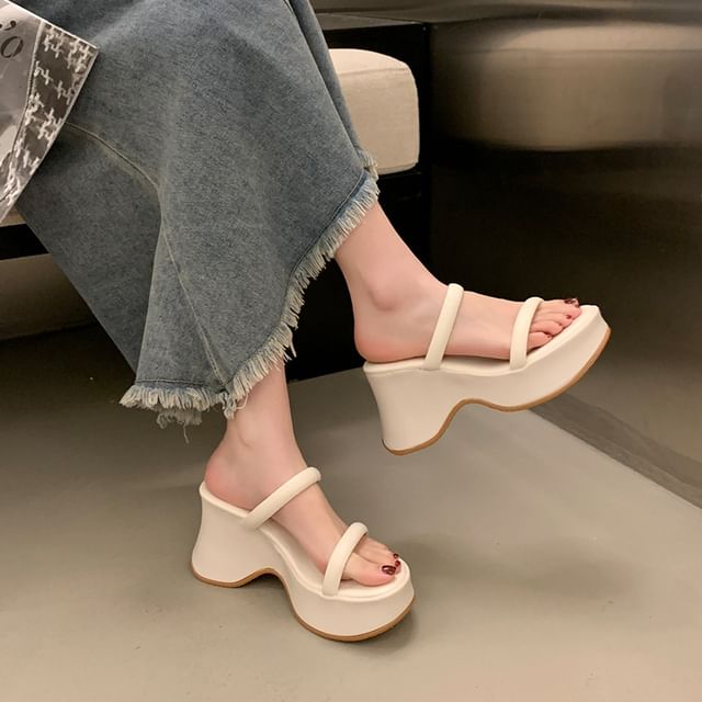 Sandals Wedge Platform Heel Slide