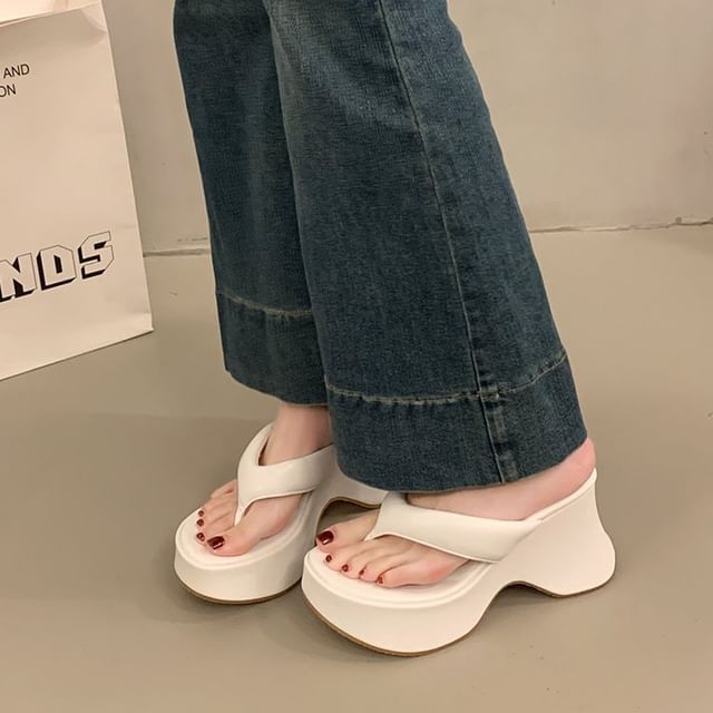 Wedge Platform Flip Flops Heel