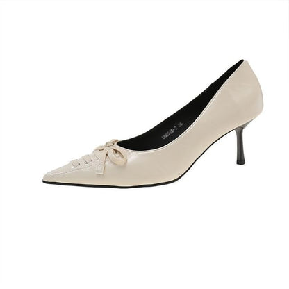 Pumps Pointed Lace-Up Heel High Toe