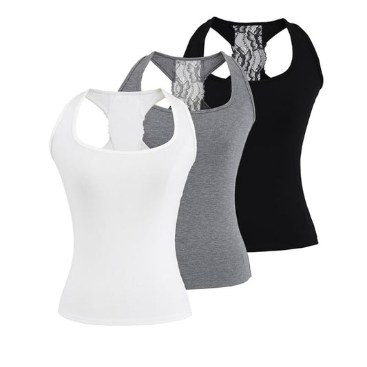 Racerback Lace-Trim Tank Top