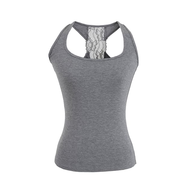 Racerback Lace-Trim Tank Top